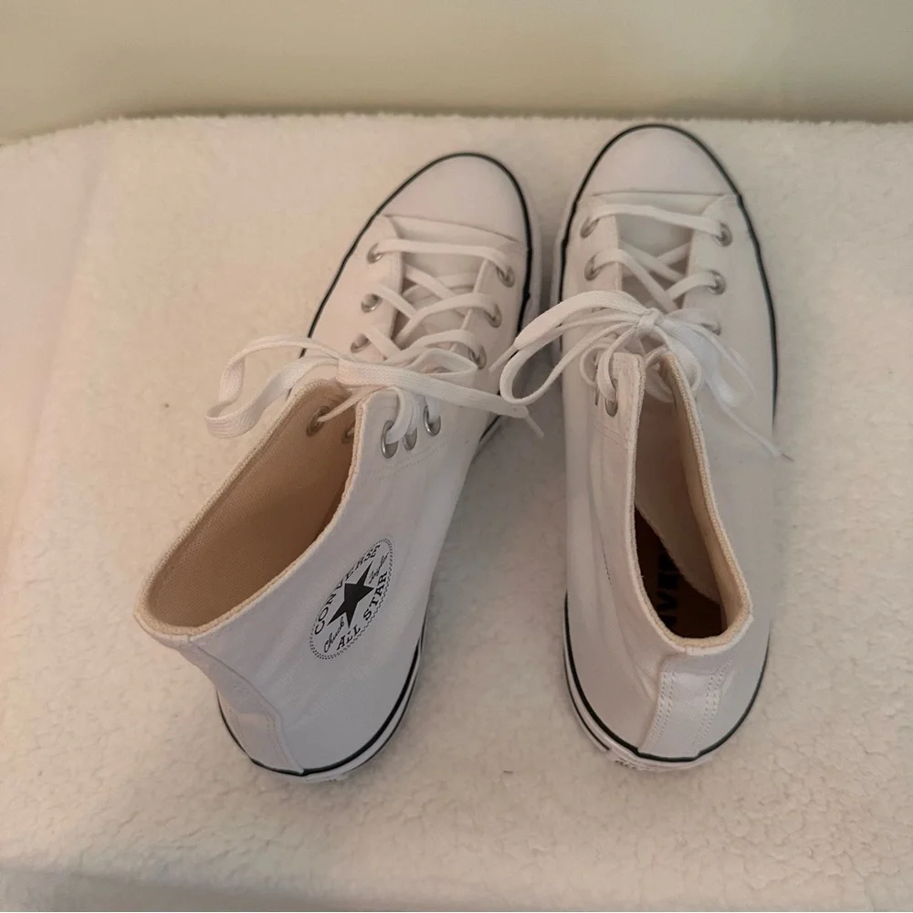 Converse Women's White Platform High-Tops - Picture 6 of 8